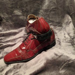 Stacy Adams burgundy patent leather dress shoes